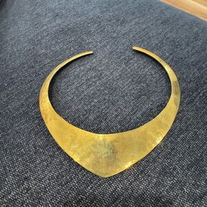 Vintage Gold Brass Choker collar Necklace